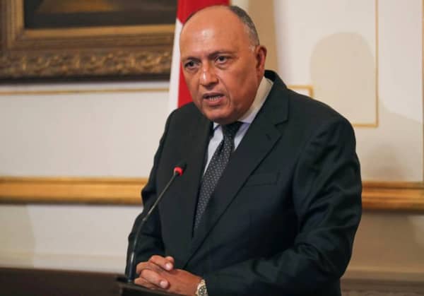 Egyptian Foreign Minister Sameh Shoukry speaks during a press conference with German Foreign Minister Heiko Maas in Cairo, Egypt October 29, 2019. REUTERS/Mohamed Abd El Ghany