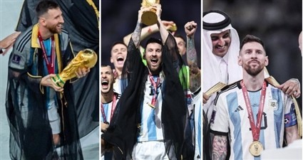 ميسي بالبشت القطري
