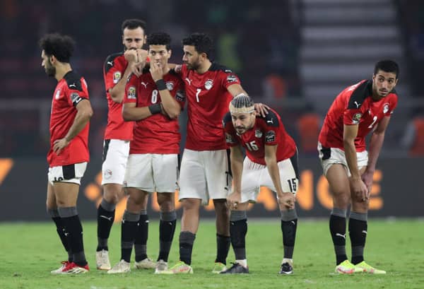 Soccer Football - Africa Cup of Nations - Final - Senegal v Egypt - Olembe Stadium, Yaounde, Cameroon - February 6, 2022 Egypt players during the penalty shoot out REUTERS/Mohamed Abd El Ghany