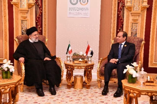 مباحثات بين الرئيس السيسي ونظيره الإيراني بشأن الأوضاع في غزة