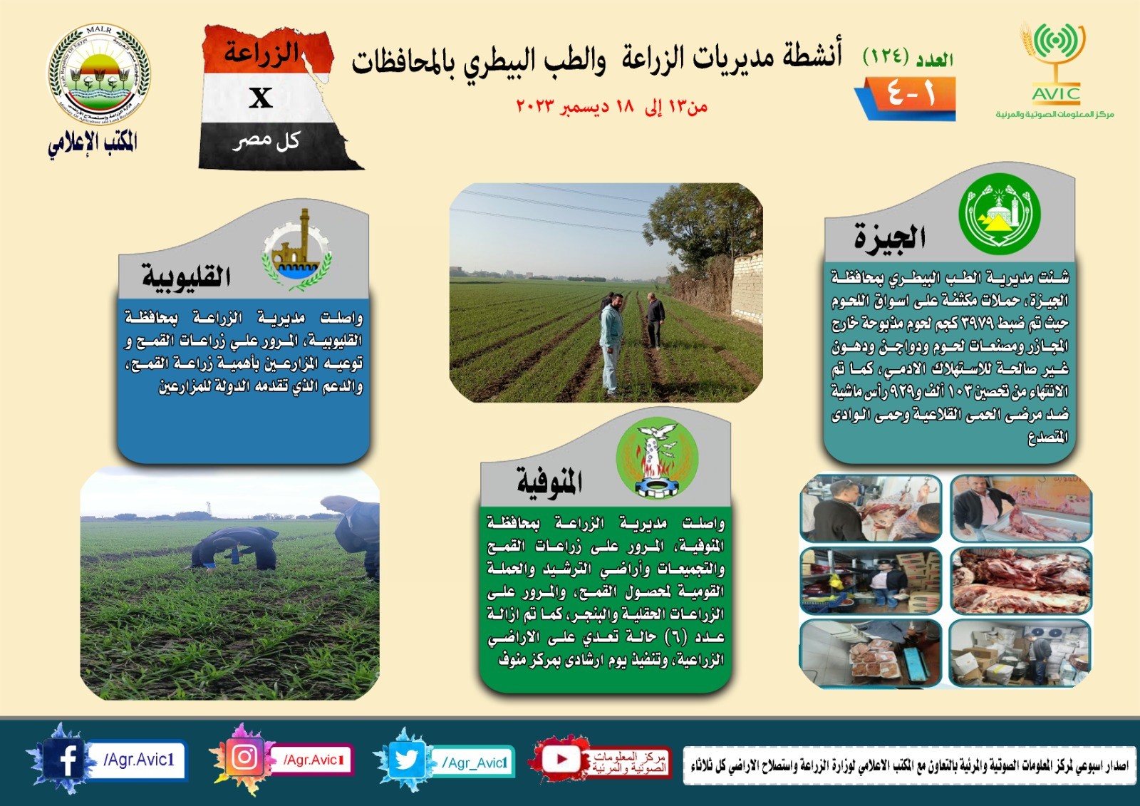 جهود مديريات الزراعة والطب البيطرى خلال أسبوع
