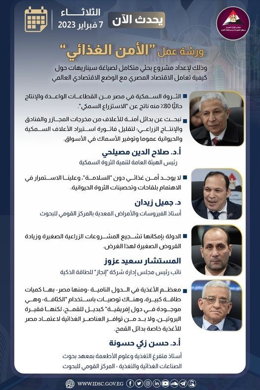 جلسة عمل تحت عنوان «الأمن الغذائي»