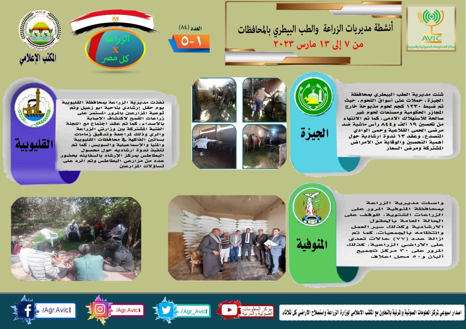 وجهود مديريات الزراعة والطب البيطري 