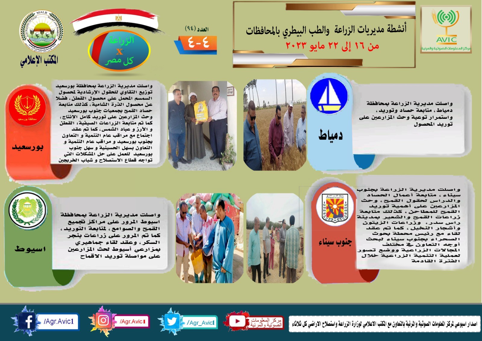 جهود مديريات الزراعة والطب البيطرى 