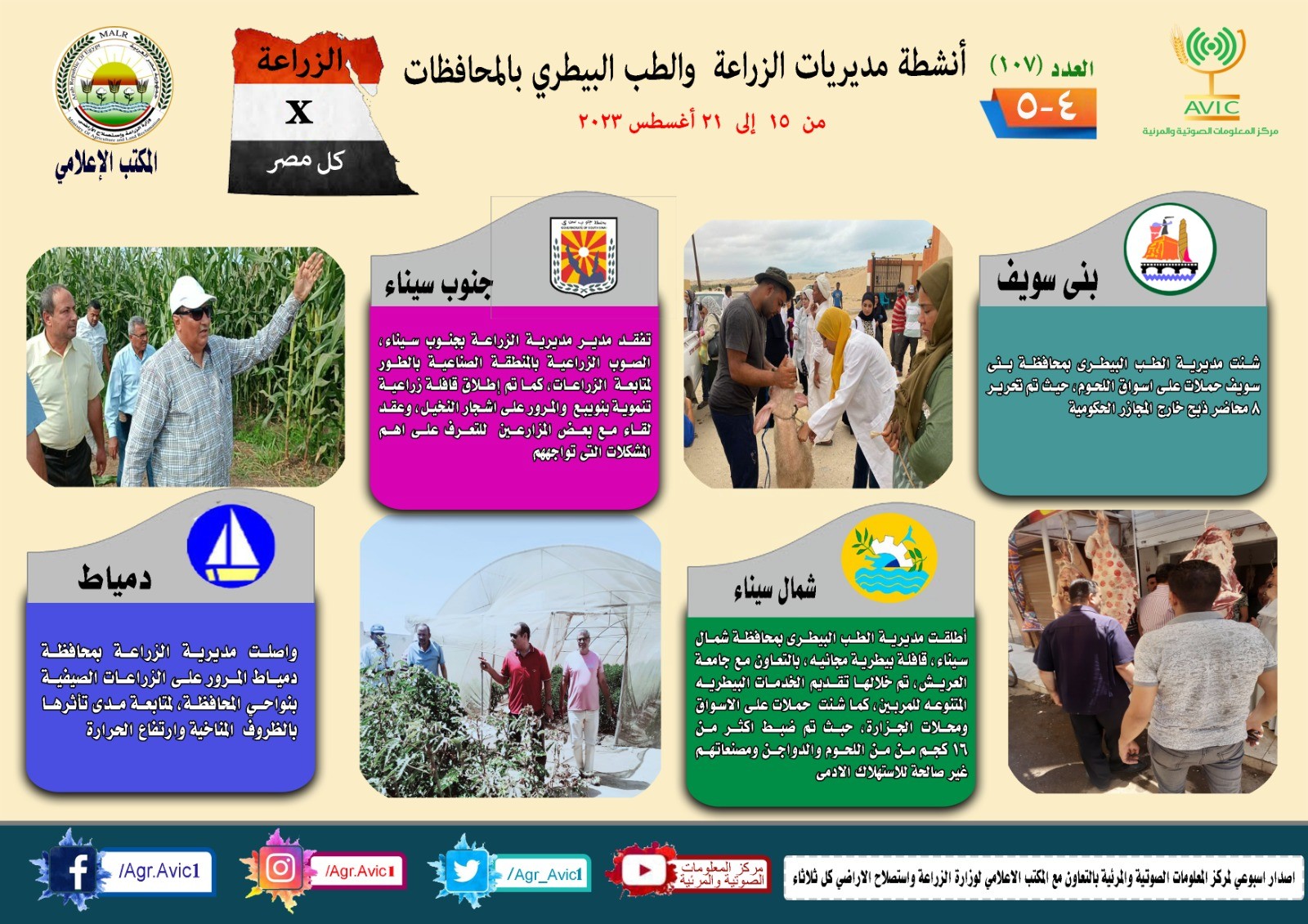 أنشطة مديريات الزراعة فى أسبوع