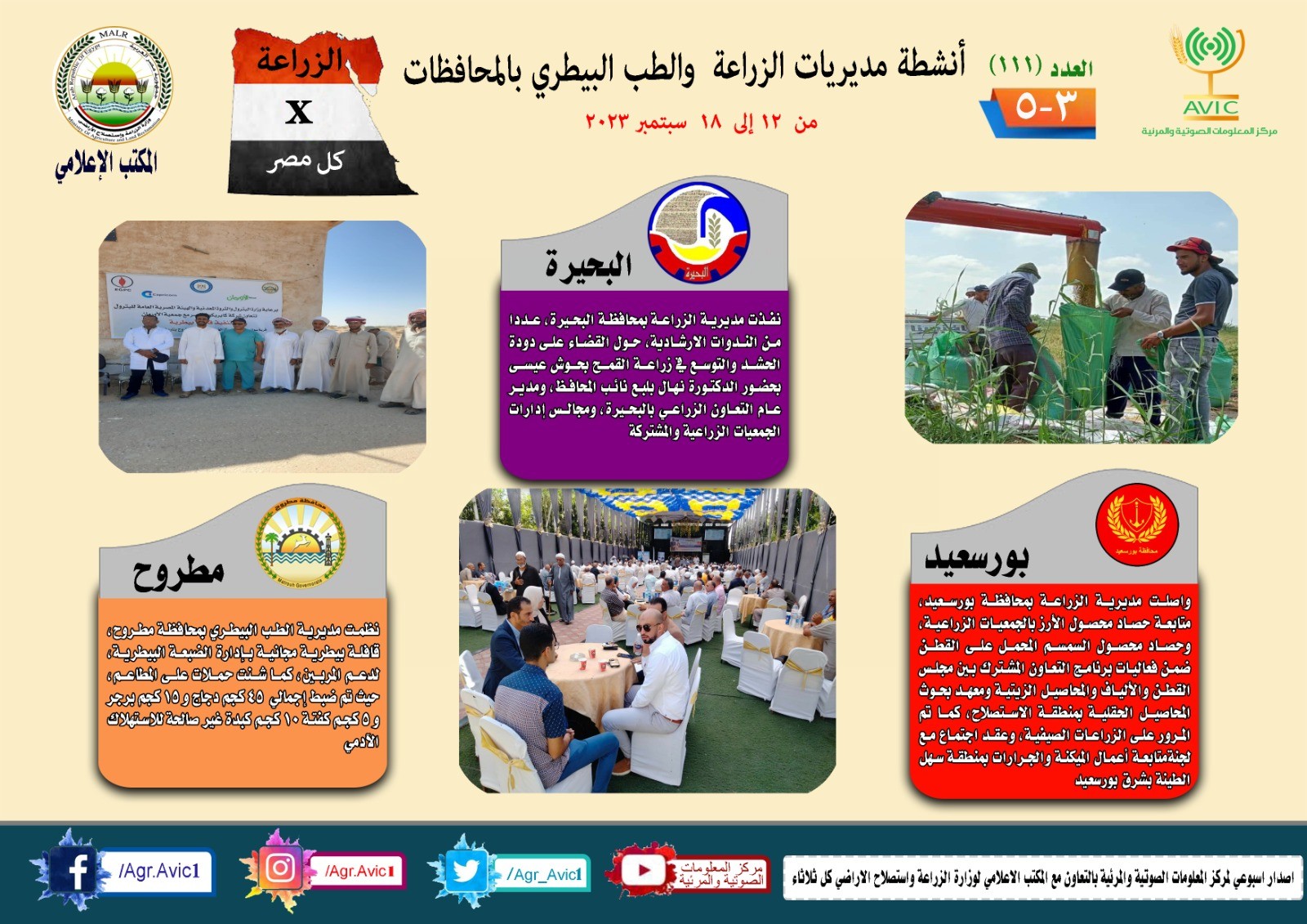 جهود وأنشطة مديريات الزراعة والطب البيطرى 