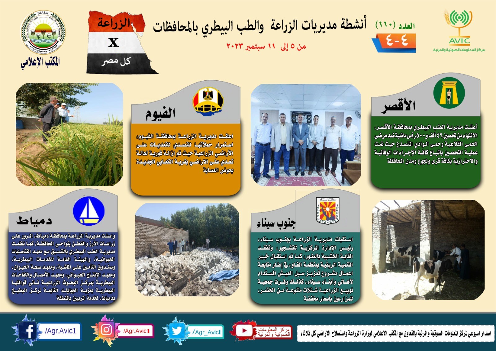  أنشطة وجهود مديريات الزراعة والطب البيطري 