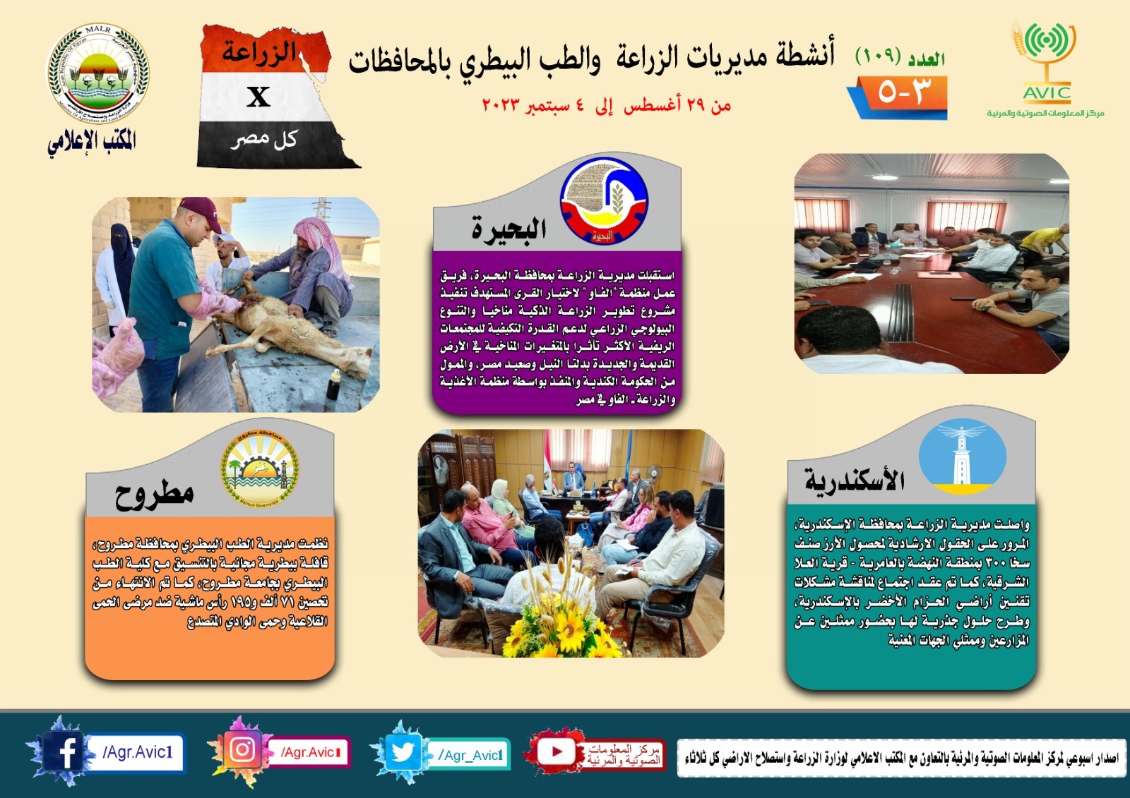  جهود مديريات الزراعة والطب البيطري بالمحافظات