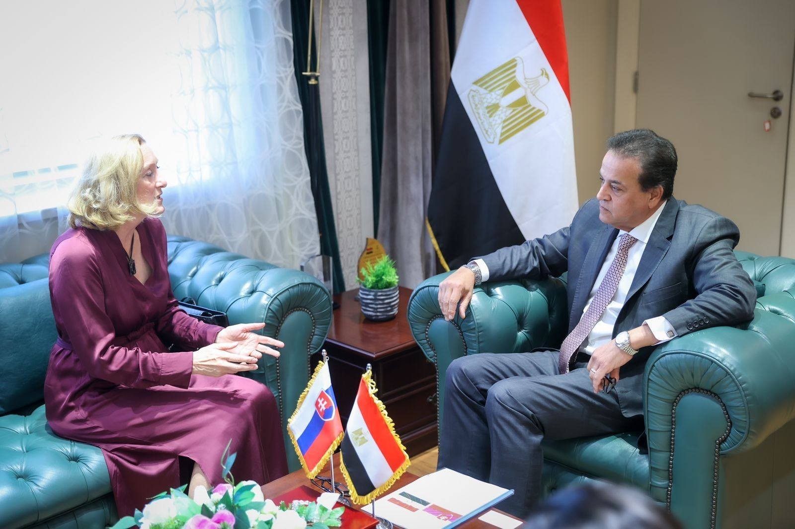عبدالغفار يلتقى سفيرة سلوفاكيا