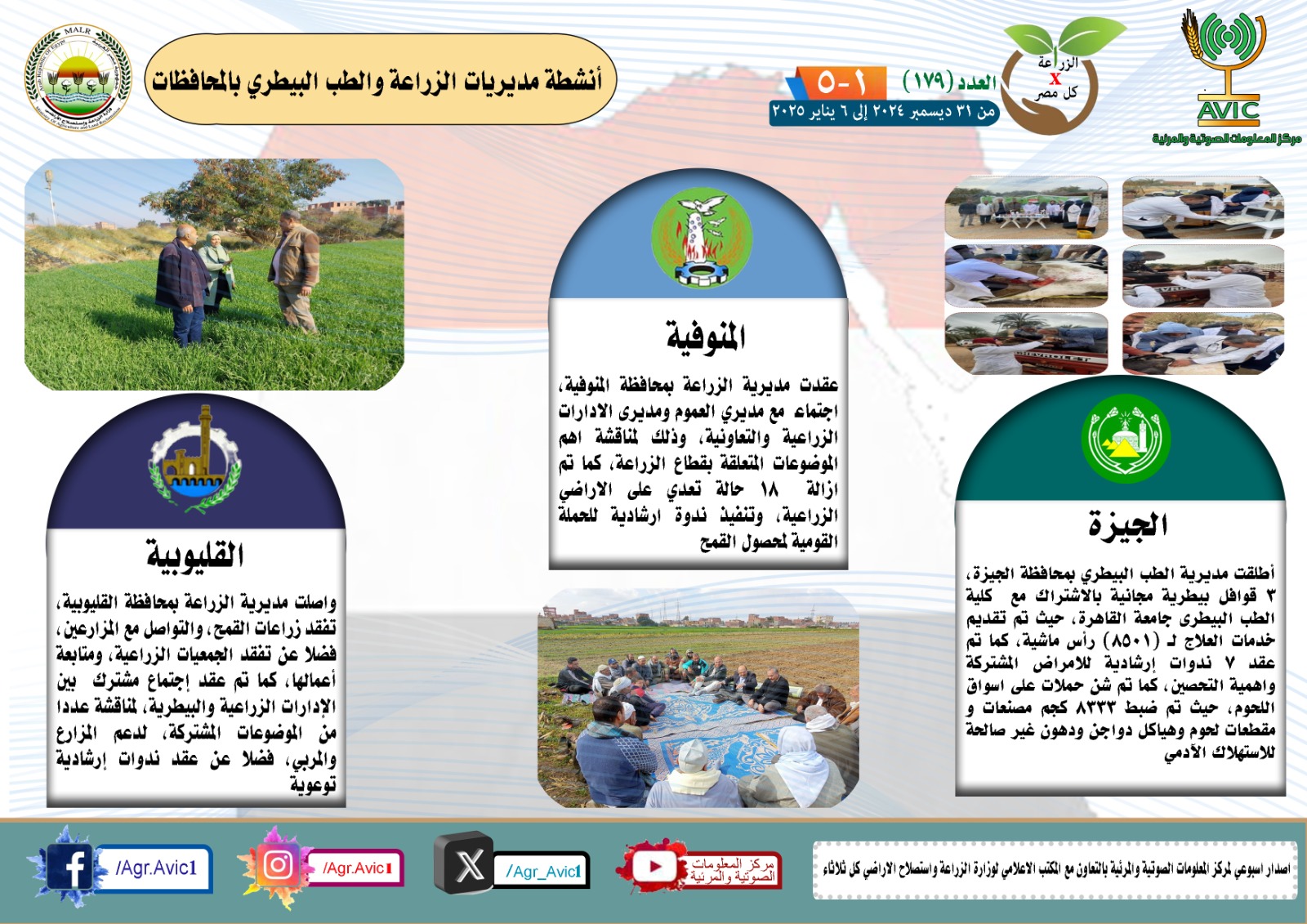 أنشطة مدريات الزراعة والطب البيطرى 