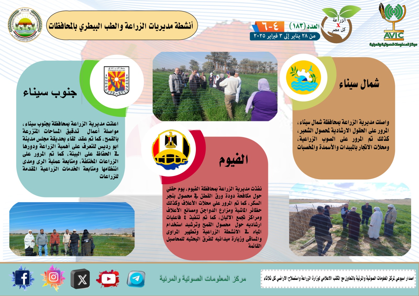 أنشطة مديرات الزراعة والطب البيطرى