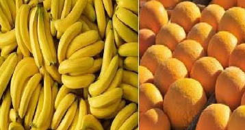 موز وبرتقال