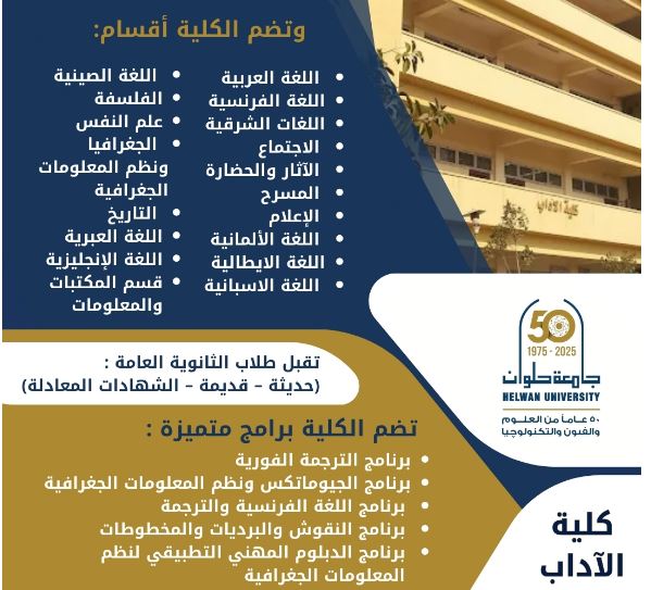 كلية الآداب جامعة حلوان