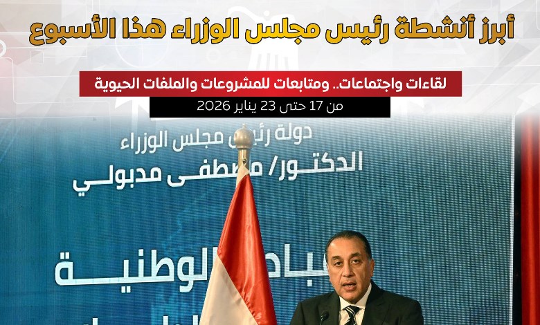 أبرز أنشطة رئيس مجلس الوزراء