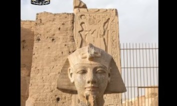 ترميم رأس تمثال رمسيس الثاني في أبيدوس