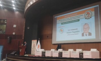 جانب من كلمة السفير حاتم تاج الدين الأمين العام لاتحاد منظمات مقاولي التشييد 